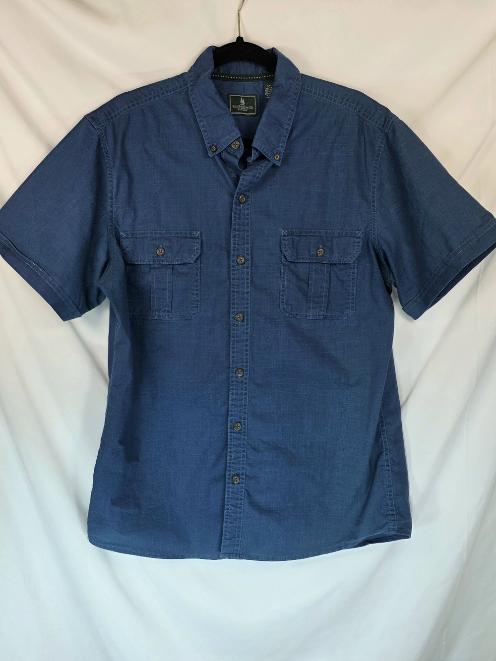 G.H. Bass Men's Dark Turquoise Shirt Size L Woven Button Down Outdoors Utility